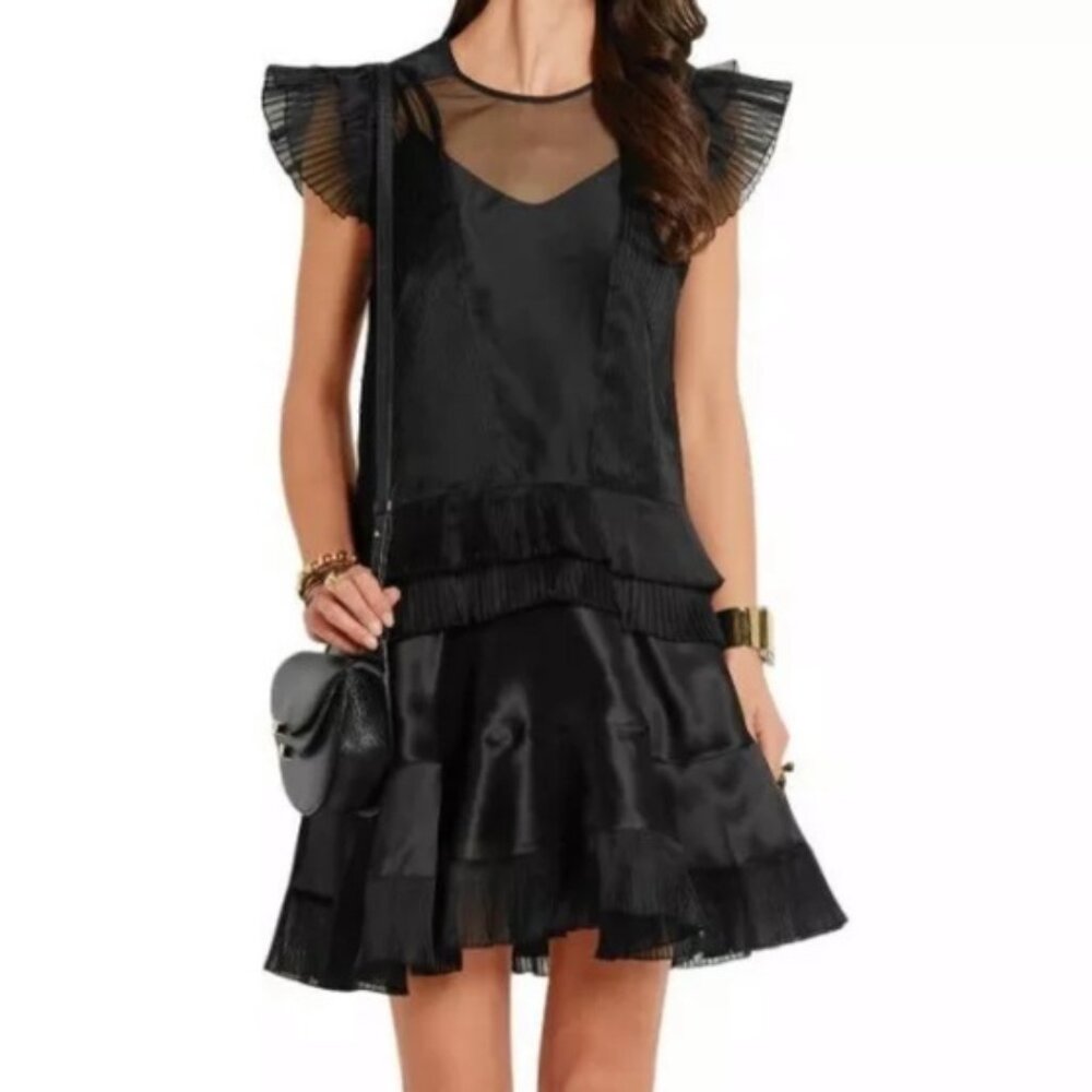 Isabel Marant Silk Organza Pleated Mini Dress Size 44 / M-L